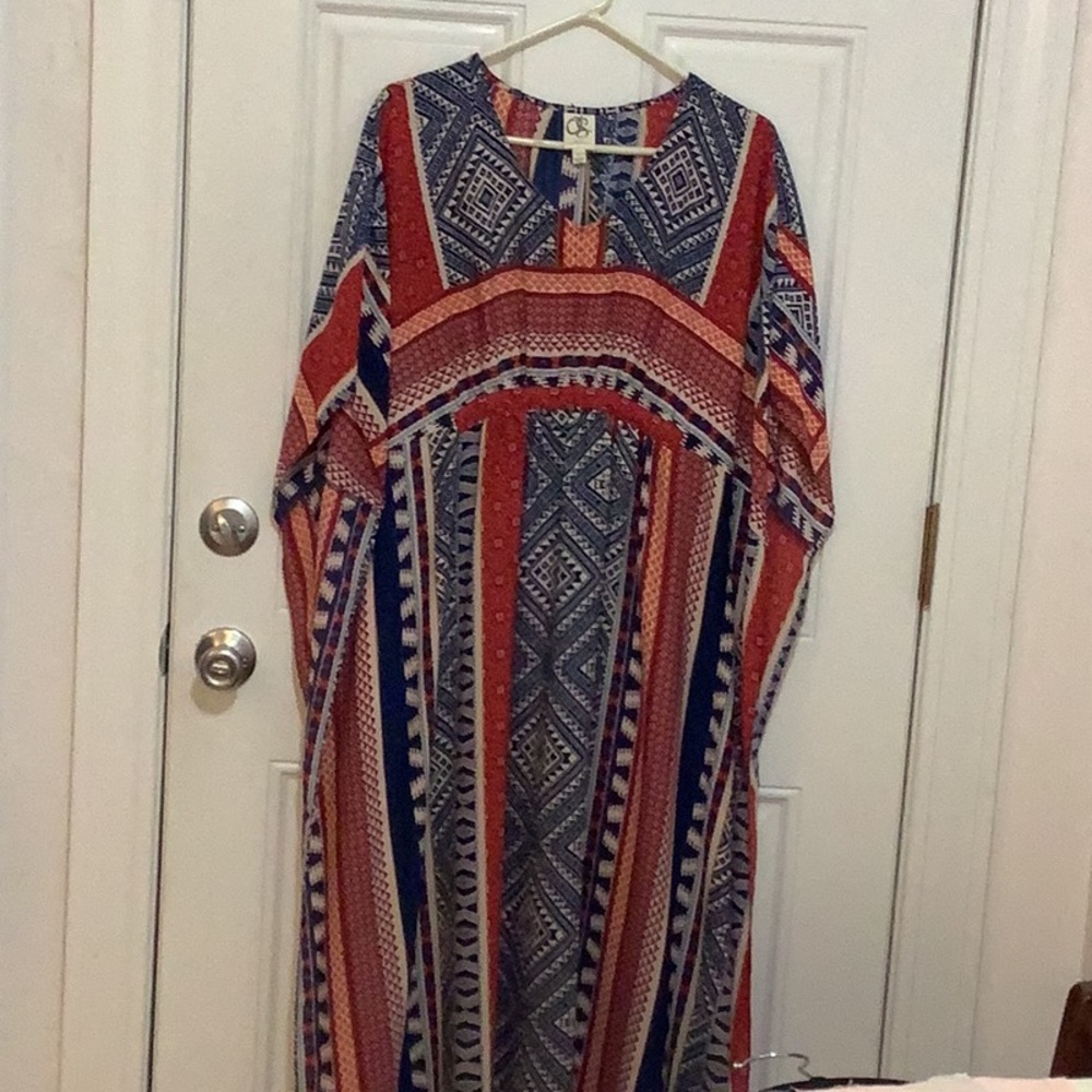 Anthropologie Multicolor Geometric Maxi Dress